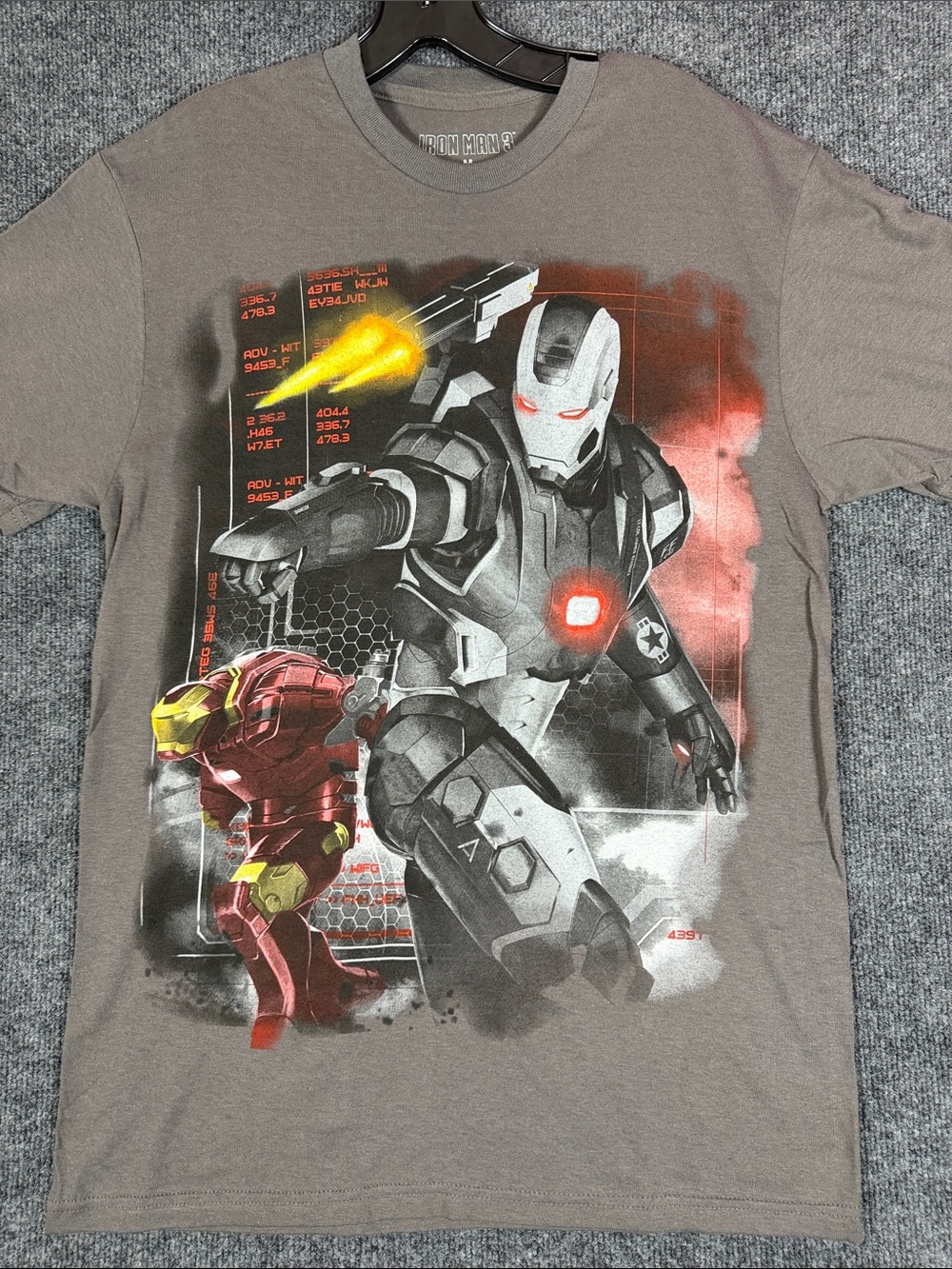 Marvel Iron Man 3 War Machine Gray Graphic T-Shirt Size M